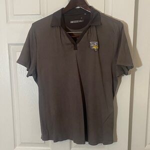 Men's Brown Polo Shirt Towson University embroidered cb dry tec